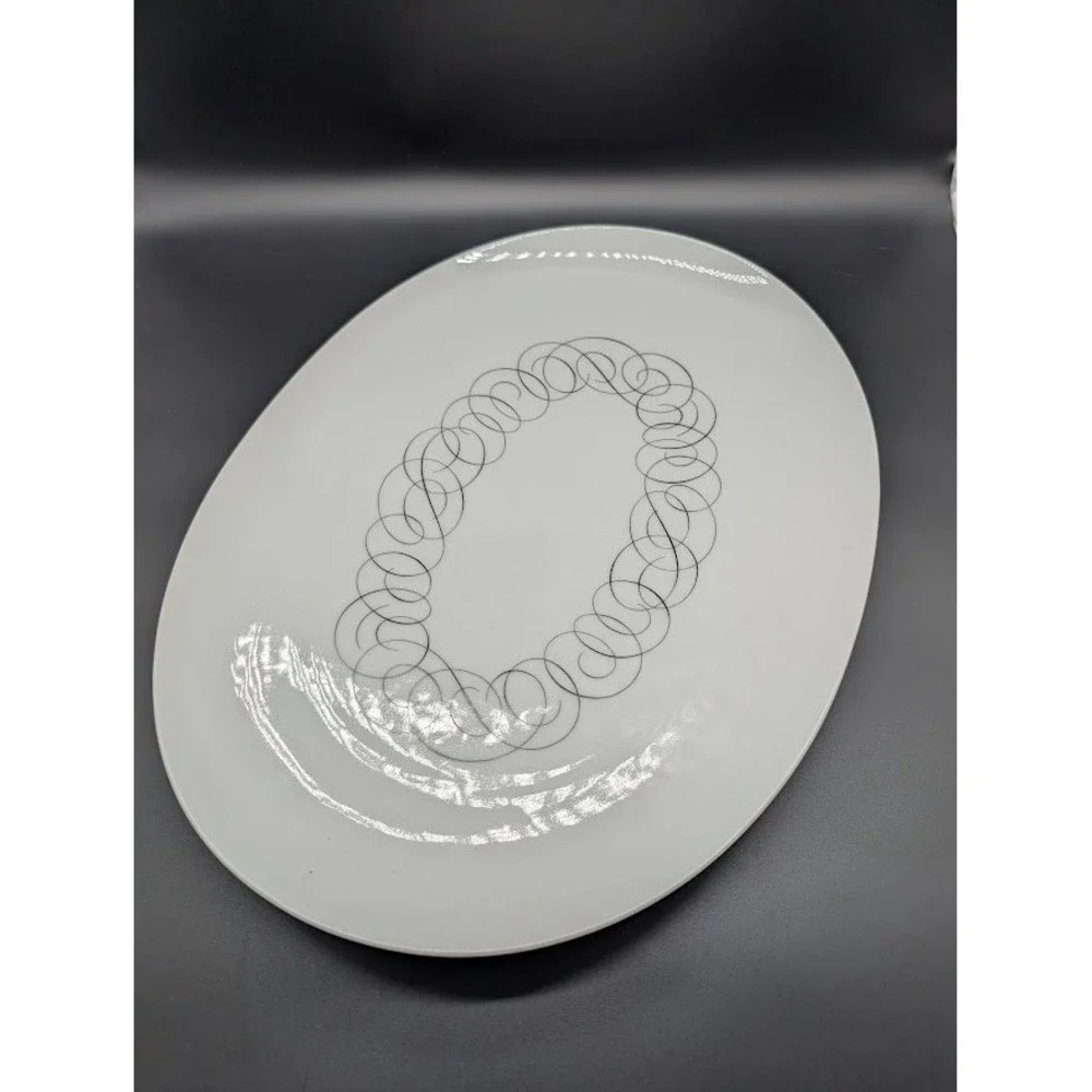 Raymond Loewy Continental China Script Oval Serving Platter 17